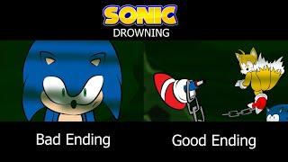 Sonic Drowning Bad Ending x Good Ending Animation Comparison