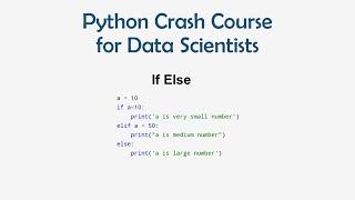 12 Python Crash Course for ML - Conditional Statements If Else  ML for Data Science