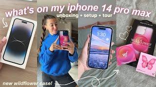 WHATS ON MY IPHONE 14 PRO MAX 🩷 unboxing + setup + tour