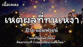 เหตุผลที่ทนเหงา - ฝ้าย แอมฟายน์ เนื้อเพลง