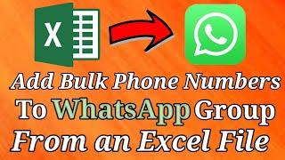 How to Add Bulk Phone Numbers to WhatsApp Group From an Excel File  Excel to WhatsApp Group