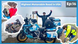 EP- 16  BIKE DROPPED  CAMERA BROKEN  TIRE BURST  One of the highest motorable road in usa