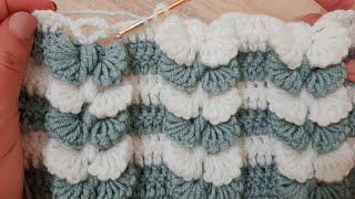 كروشيه غرزة مجسمة تصلح لعمل بطانية، قبعة، مفرش سرير  how to crochet an easy stitch