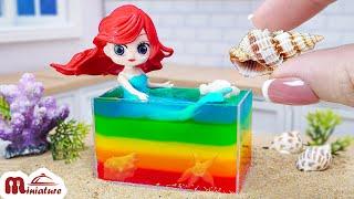 Amazing Miniature Ariel Mermaid Ocean Jelly Recipe  ASMR Cooking Mini Food