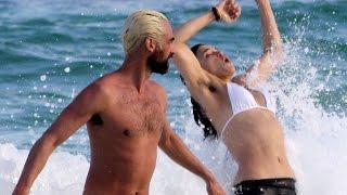 Michelle Rodriguez Flashes Her Hairy Armpits at the Beach