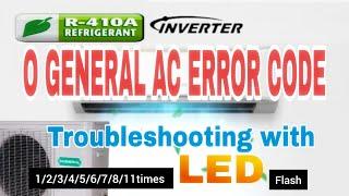 O General inverter ac error code troubleshooting  with LED lights