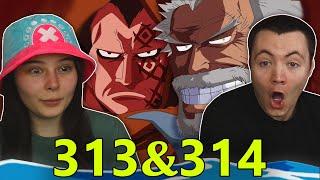 GARP AND DRAGON REVEAL??  One Piece Ep 313 & 314 REACTION & REVIEW