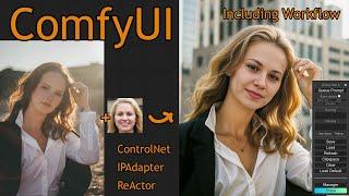 ComfyUI img2img ControlNet IPAdapter ReActor Face Swap workflow  #comfyui #stablediffusion