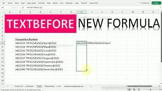 TEXTBEFORE function in excel - New excel formula in 2022