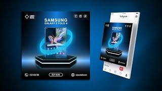 Samsung Galaxy Social Media Post Design  Photoshop Tutorial