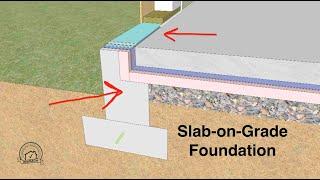Slab-on-Grade Foundation With Concrete Stem Wall and Under Slab Insulation
