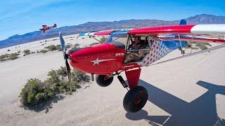 A Kitfox a Husky and a Cub fly into the desert…