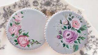 Hand painted cookies. One stroke technique.