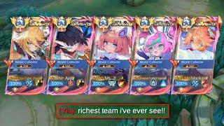 5 WORLD COLLECTOR IN ONE TEAM Richest Team Ever - MLBB