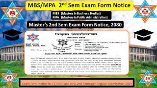 MBSMPA 2nd Sem Exam Form Open  MBSMPA MBM MBA-CL MBA-M MBA-F MHM MTTM and MATS  TU Exam 