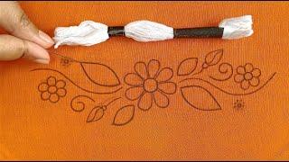 Most Strange Hand Embroidery Stitch for Beginners Phulkari Borderline Design for Dress -240