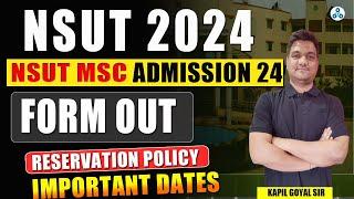 NSUT CUET PG 2024  NSUT Application form  NSUT Msc Admission 2024  NSUT expected cut off