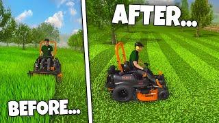 Spending COUNTLESS HOURS striping lawns in Lawn Mowing Simulator Satisfying