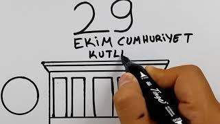 ANITKABİR ÇİZİM - 29 EKİM RESMİ CUMHURİYET BAYRAMI ÇİZİMİ - 29 EKİM ÇİZİMLERİ