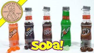 Jelly Belly Candy Pop Bottles - Orange & Grape Crush 7-UP A&W Root Beer Dr. Pepper Flavors
