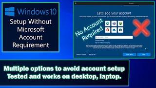 Windows 10 Setup Without Microsoft Account Requirement 7 Ways to Skip This #windows10