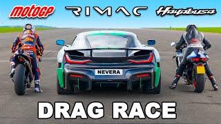 MotoGP Bike v Rimac Nevera v Turbo Hayabusa DRAG RACE