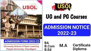 PU - USOL ADMISSION NOTICE 2022-23