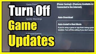 How to Turn OFF Game Updates & Auto Installs on PS5 Console Fast Tutorial