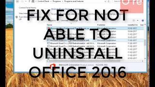 UNABLE TO UNINSTALL MICROSOFT OFFICE 2016  FIXED  #opentutorial1