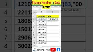 Change number in date format  Excel formulas  Text Function