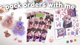 ⋆·˚ ‧₊ болтаем упаковываем много k-pop фотокарт и другие заказы ⋆｡ pack orders with me pt. 7