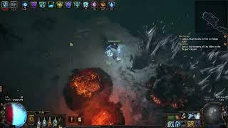 PoE 3.21 - Glacial Cascade Witch T16 rare map clear2x bosses Gameplay 60 div - 50 million DPS