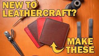 Your First Leathercraft Project  Leather Craft 101  EP05 Coaster Project & FREE Patterns