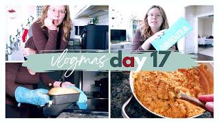 VLOGMAS DAY 17  baking homemade bread making creamy tomato pasta + unboxing Davids Tea