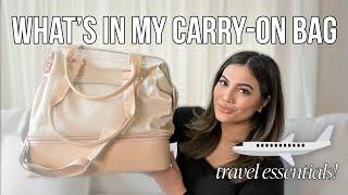 WHATS IN MY TRAVEL BAG  carry on essentials for long flights + beis mini weekender bag review