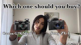 Comparing Canon G7x Mark ii +  Sony ZV-1  Side by Side Video and Audio