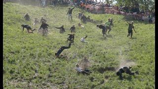 Thrills and spills as Cheese Rolling 2023 leads to MULTIPLE injuries in Gloucestershire UK