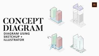 Concept Diagram in Architecture Illustrator tutorial for Architects