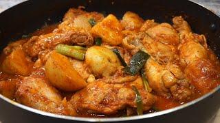 Making SPICY Braised Chicken  Dakbokkeumtang 닭볶음탕