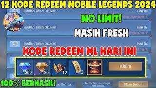 NO LIMIT 12 KODE REDEEM ML HARI INI KODE REDEEM MOBILE LEGENDS KODE REDEEM ML TERBARU JULI 2024