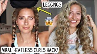 VIRAL TIKTOK HEATLESS CURLS HACK USING LEGGINGS TRY THIS Short Medium and Long Hairstyles