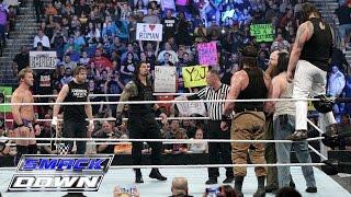 Roman Reigns Dean Ambrose & Chris Jericho vs. Bray Wyatt Harper & Rowan SmackDown Jan. 28 2016