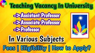 Assistant Professor  Associate Professor  Professor Vacancy  Sharda University Teaching Vacancies