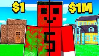 1$ vs 1.000.000$ EV YAPI KAPIŞMASI  - Minecraft