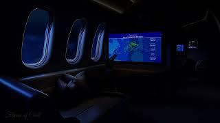 DARK Private Jet Airplane Brown Noise Ambience  Flight Map  Sleeping Reading Studying  Zen