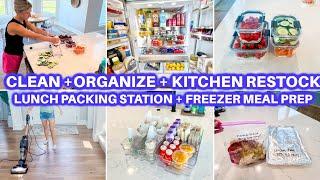 BACK TO SCHOOL CLEAN WITH ME DECLUTTER + ORGANIZE & RESTOCK  CLEANING MOTIVATION FREEZER MEAL PREP