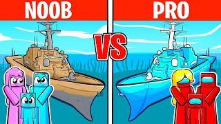 Batalla de Construcción de BARCOS MILITARES de NOOB vs PRO