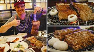 GALBI 갈비 - Eating delicious KOREAN BARBECUE BEEF RIBS in Seoul Korea