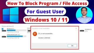 How To Block Access To Folder File Program for Guest User in Windows 1011