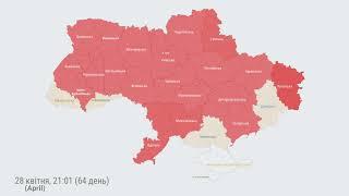 One week of Air Sirens in Ukraine April 25 - May 01 2022 MAP